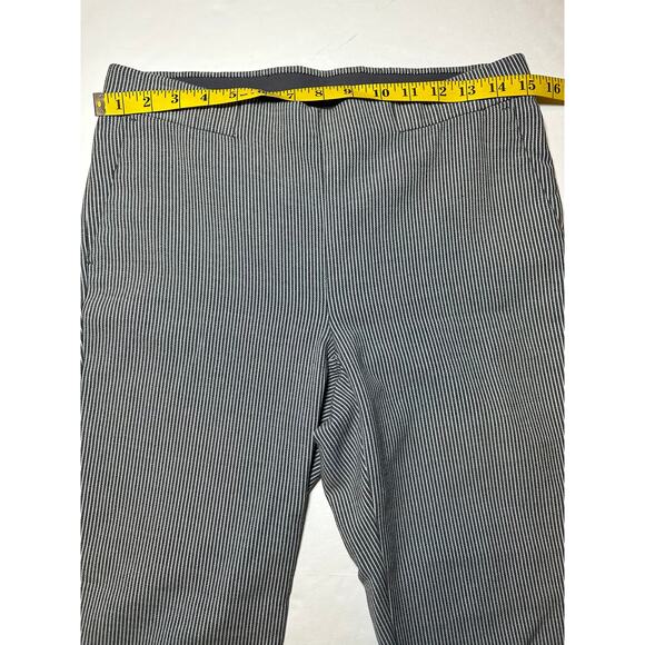 J Jill Women’s Essential Slim Ankle Pants Size 6 Striped Career Trouser Modern - Picture 4 of 7